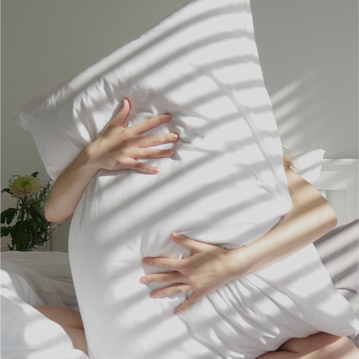 Bright white organic cotton satin sheets