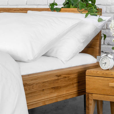 Bright white organic cotton satin sheets